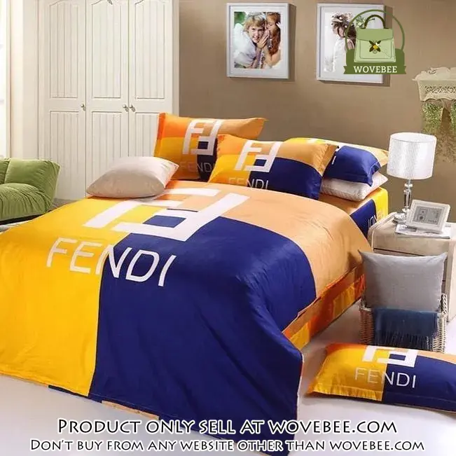 Fendi logo luxury brand highend bedding set home decor wvb4822110